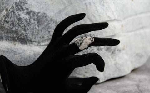 Striking White Quartz Rock Ring