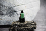 Jade-Green Rectangular Stone Ring