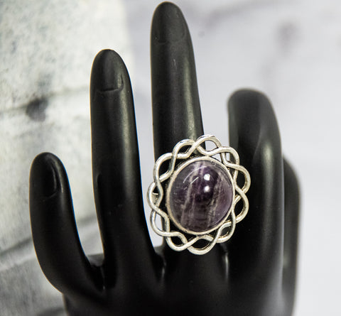 Retro Ring - Purple Accented Cabochon