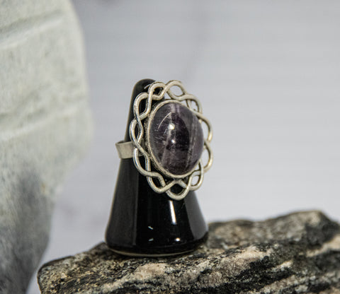 Retro Ring - Purple Accented Cabochon