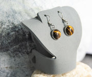 Dramatic Tiger Eye Cabochon Earrings