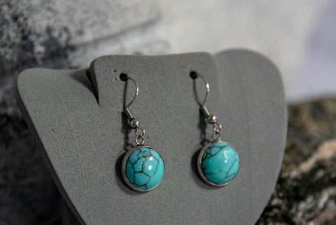 Turquoise Cabochon Earrings