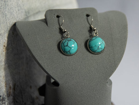 Turquoise Cabochon Earrings