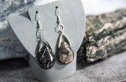 Drop Pendant Earrings - Dark Green with Accents