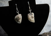 White Quartz Patterned Earrings