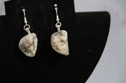 White Quartz Patterned Earrings