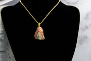 Canadian Shield Rock Necklace - Red and White Accented Quartz