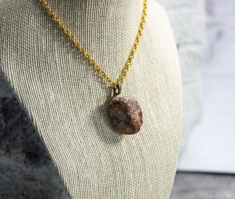 Canadian Shield Rock Necklace - Red Accented Quartz