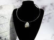 Classic Black and White Shield Rock Necklace