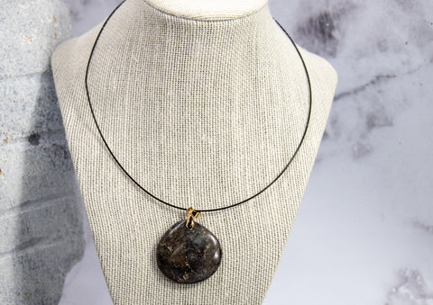 Portoro Marble Drop Focal Necklace