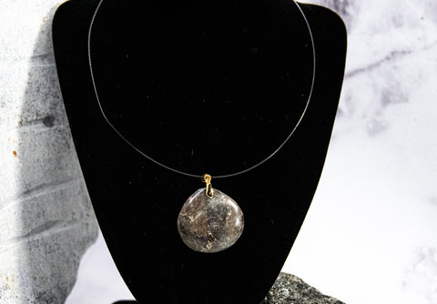 Portoro Marble Drop Focal Necklace