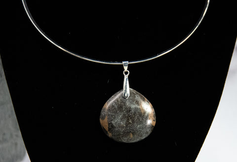 Portoro Marble Drop Focal Necklace