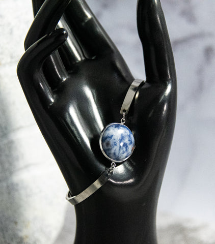 Mysterious Blue Cabochon Stone Bracelet