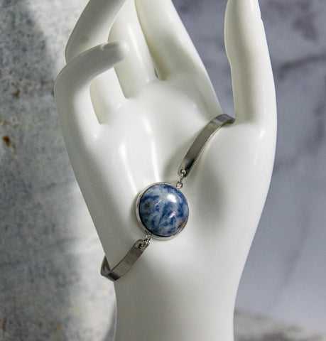 Mysterious Blue Cabochon Stone Bracelet