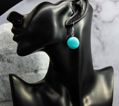 Eye-Catching Turquoise Cabochon Earrings