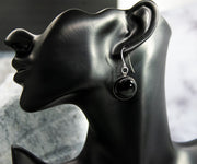 Dramatic Black Cabochon Stone Earring