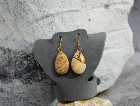 Stunning Jasper Hand-Cut Focal Earrings