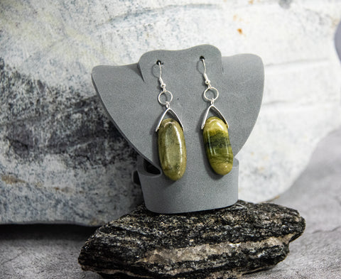 Dramatic Green Toned Focal Earrings