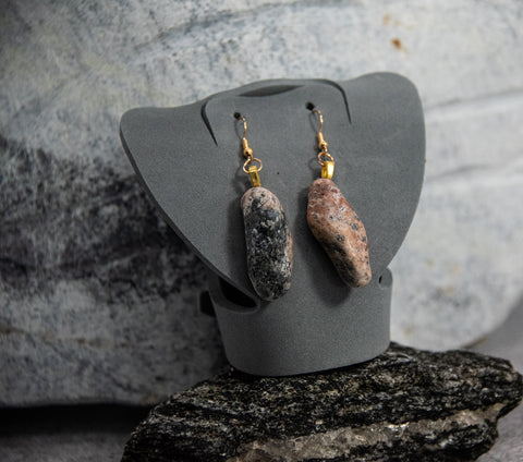 Dramatic Multi-Coloured Shield Quartz Rock Earrings