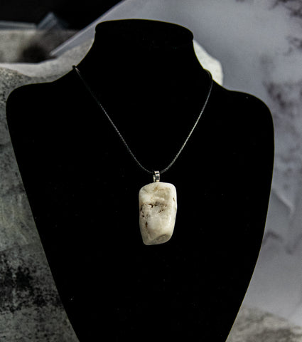 Eye-Catching Large Opaque White Quartz Necklace