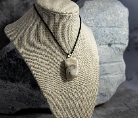 Eye-Catching Large Opaque White Quartz Necklace