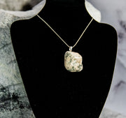 Stunning Shield White Quartz Rock Necklace