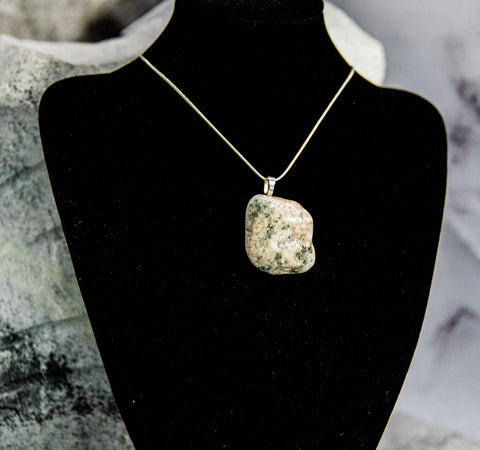 Stunning Shield White Quartz Rock Necklace